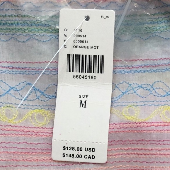 Anthropologie White Embroidered, Cotton Blouse SzM - Picture 8 of 8